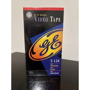 GE Blank Video Tape Premium Grade T120 Hi-Fi Stereo Daily Use 6 Hours - LOT OF 2